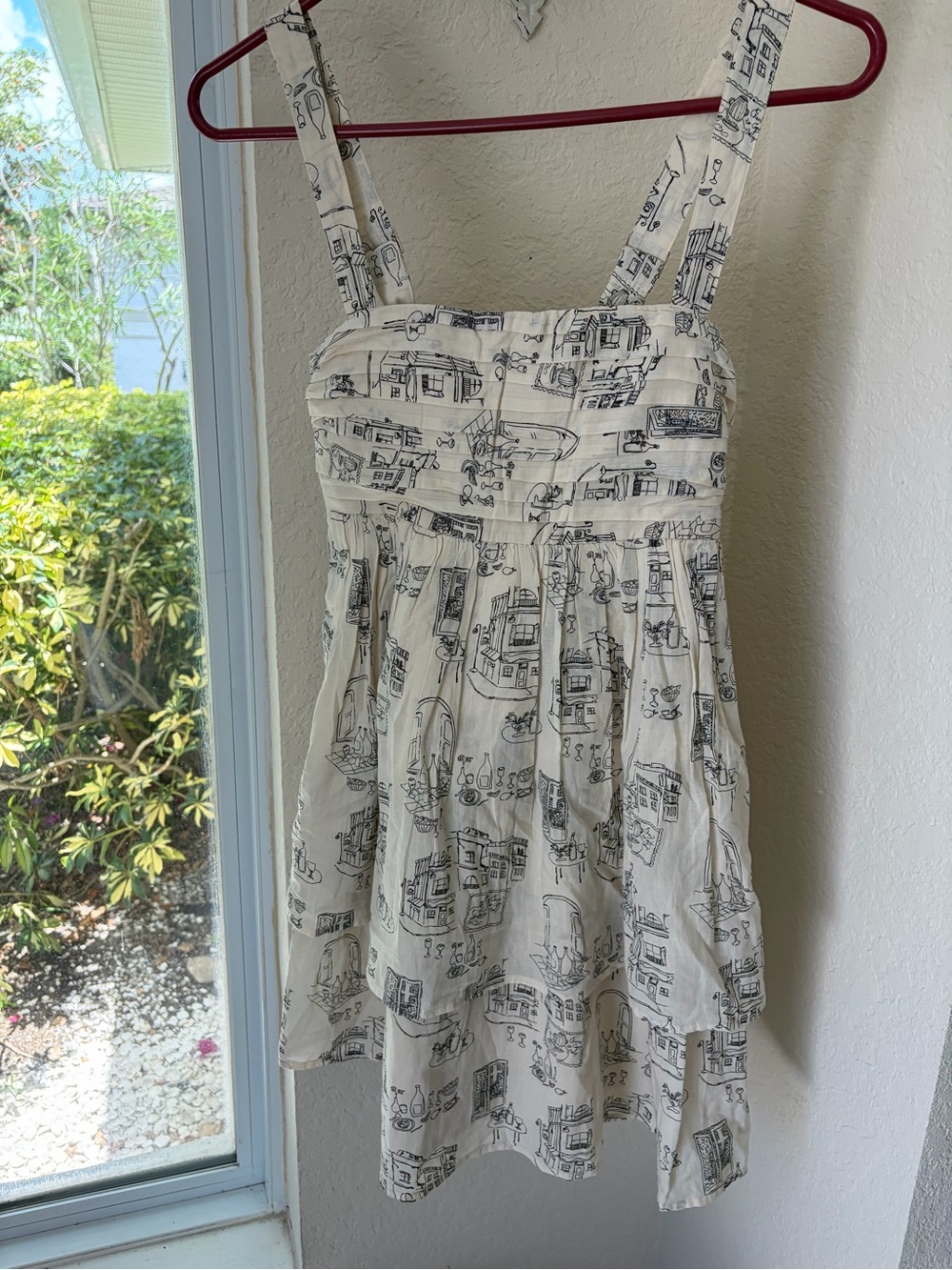 Abercrombie & Fitch dress women’s XXS cream with black print